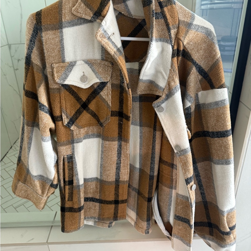 Plaid Button-Up Jacket